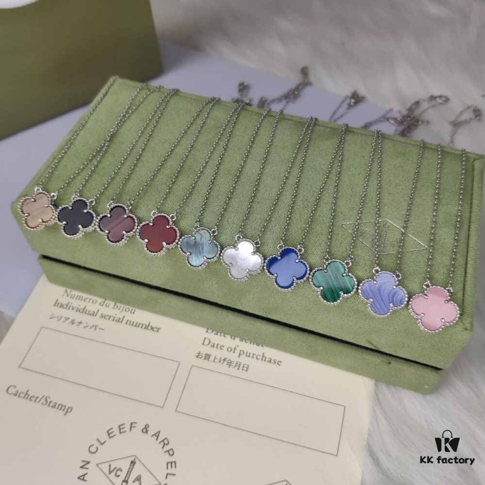 692fc1b499f2d84055c883c2 VCA High Version Medium Four-Leaf Clover Necklace - Rhodium Plated