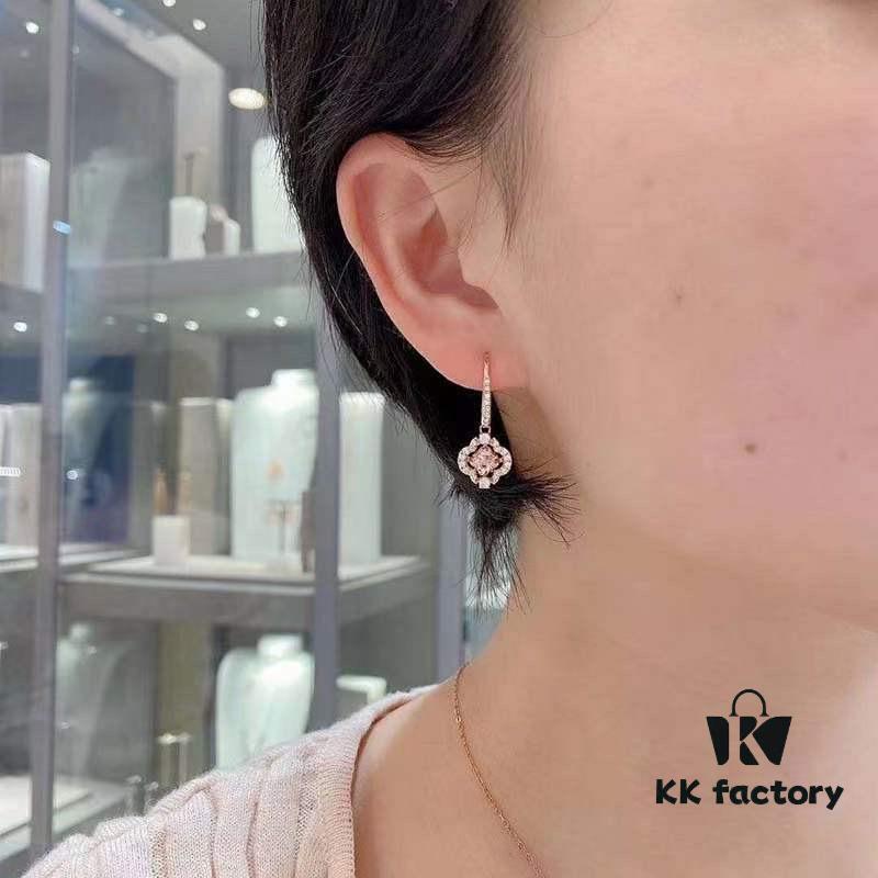 Swarovski Pink Crystal Clover Dancing in the Light Earrings