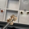 Mini Four-Leaf Clover Earrings, Black with Gold and Rose Gold Accents