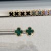 692fc1c799f2d84055c883db Mini Four-Leaf Clover Earrings, Gold-Tone with Natural Malachite