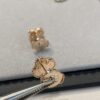 Mini Four-Leaf Clover Red Carnelian with Rose Gold
