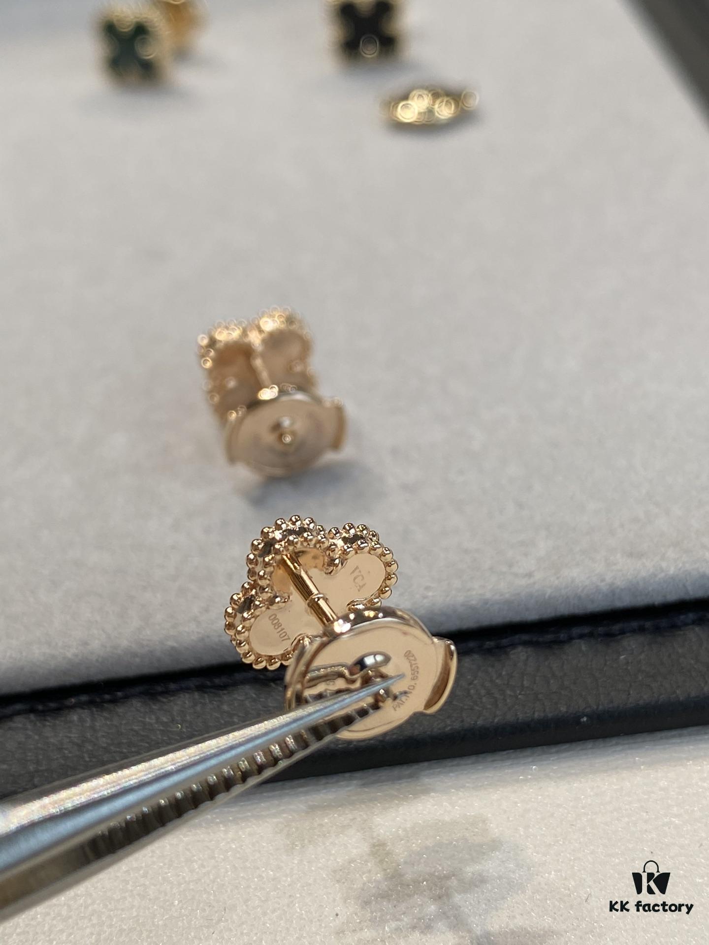Mini Four-Leaf Clover Red Carnelian with Rose Gold