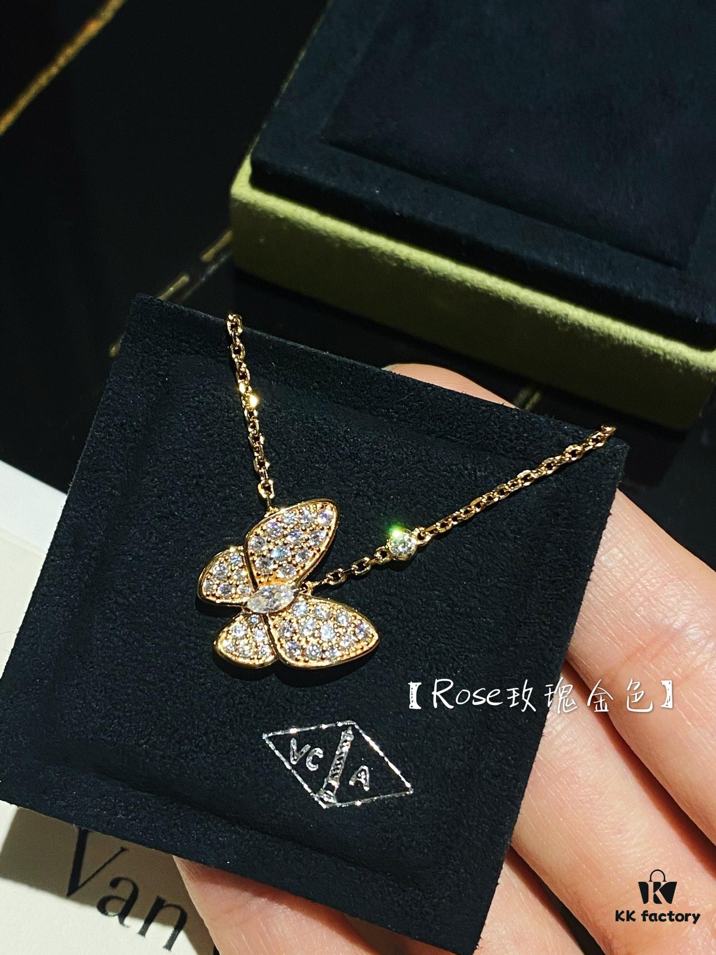 692fc1de99f2d84055c883f6 Vca Full Diamond Butterfly Necklace