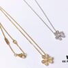 VCA Little Petal Full Diamond Necklace, Bracelet, and Stud Earrings