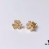 VCA Little Petal Full Diamond Necklace, Bracelet, and Stud Earrings