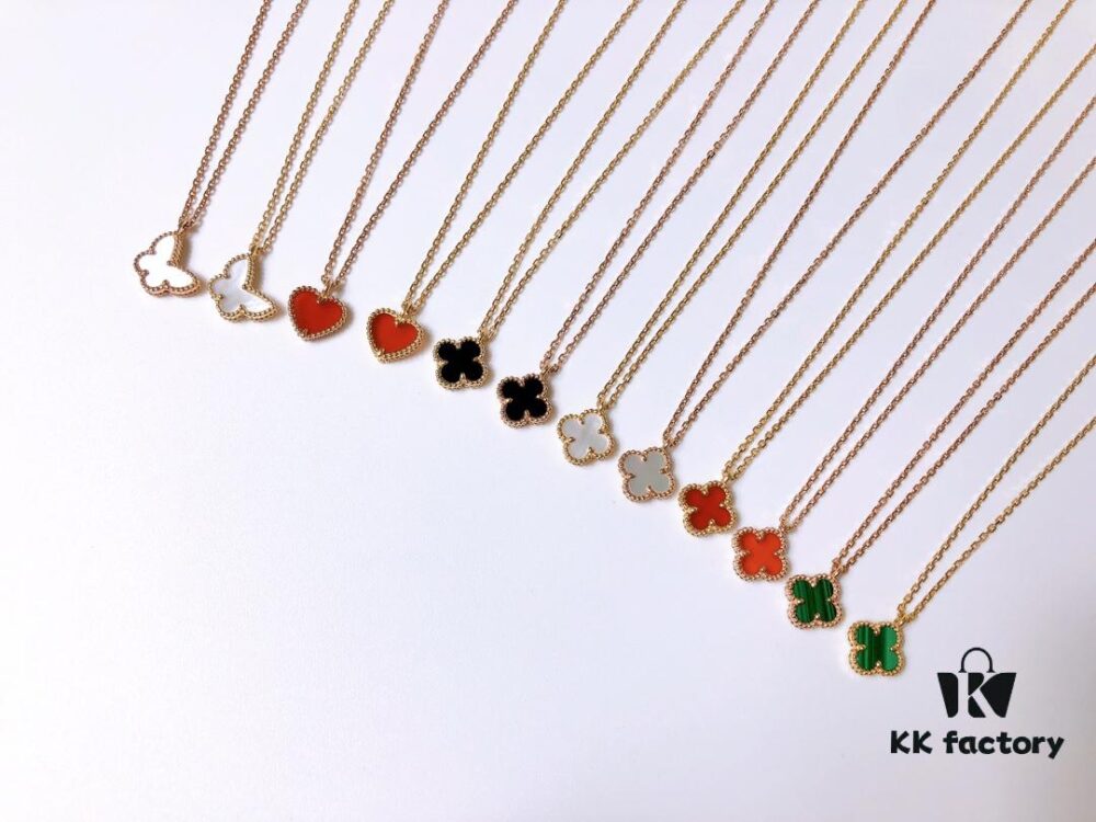 692fc20599f2d84055c88431 Small Mini Clover Necklace Made of Fine Silver, Crafted Like 18K Gold Authentic Pieces with VCA Au750 Engraving