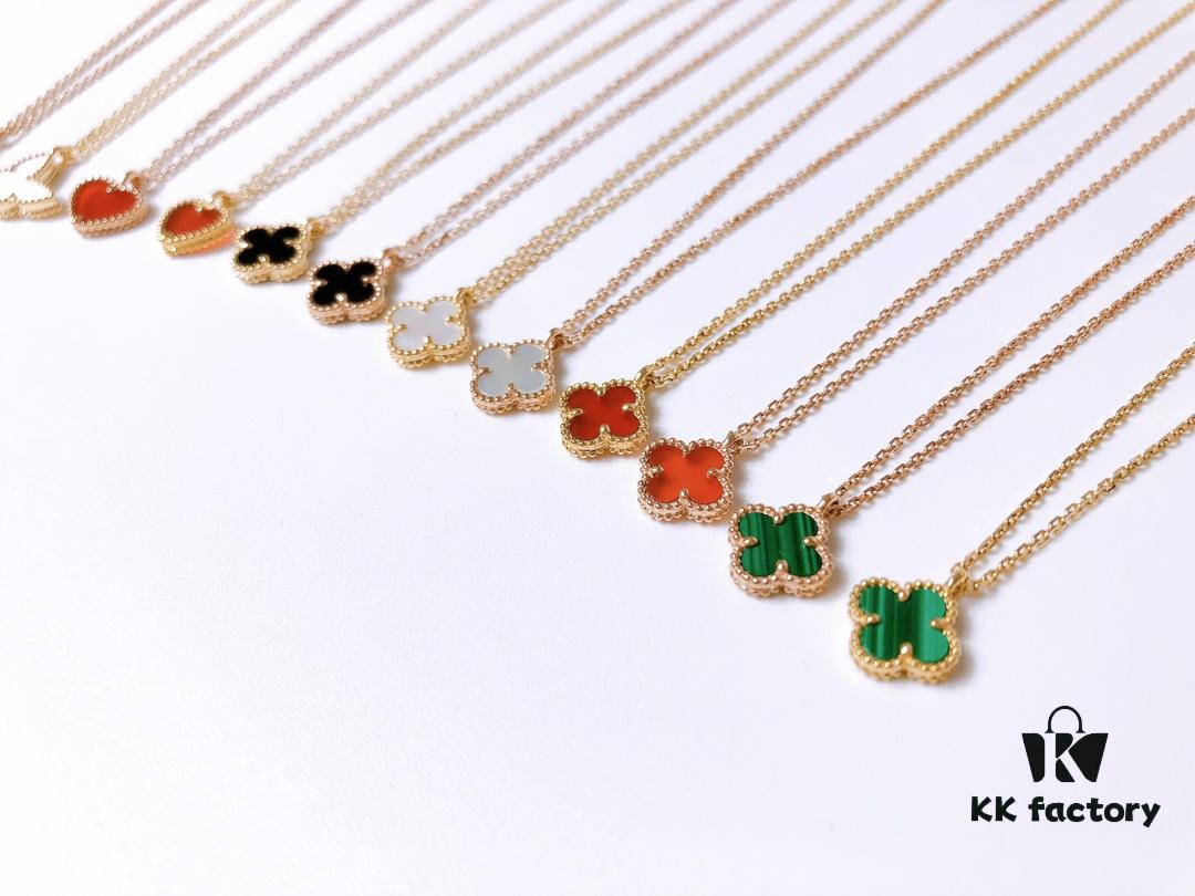 692fc20799f2d84055c88433 Small Mini Clover Necklace Made of Fine Silver, Crafted Like 18K Gold Authentic Pieces with VCA Au750 Engraving