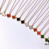 692fc20899f2d84055c88434 Small Mini Clover Necklace Made of Fine Silver, Crafted Like 18K Gold Authentic Pieces with VCA Au750 Engraving
