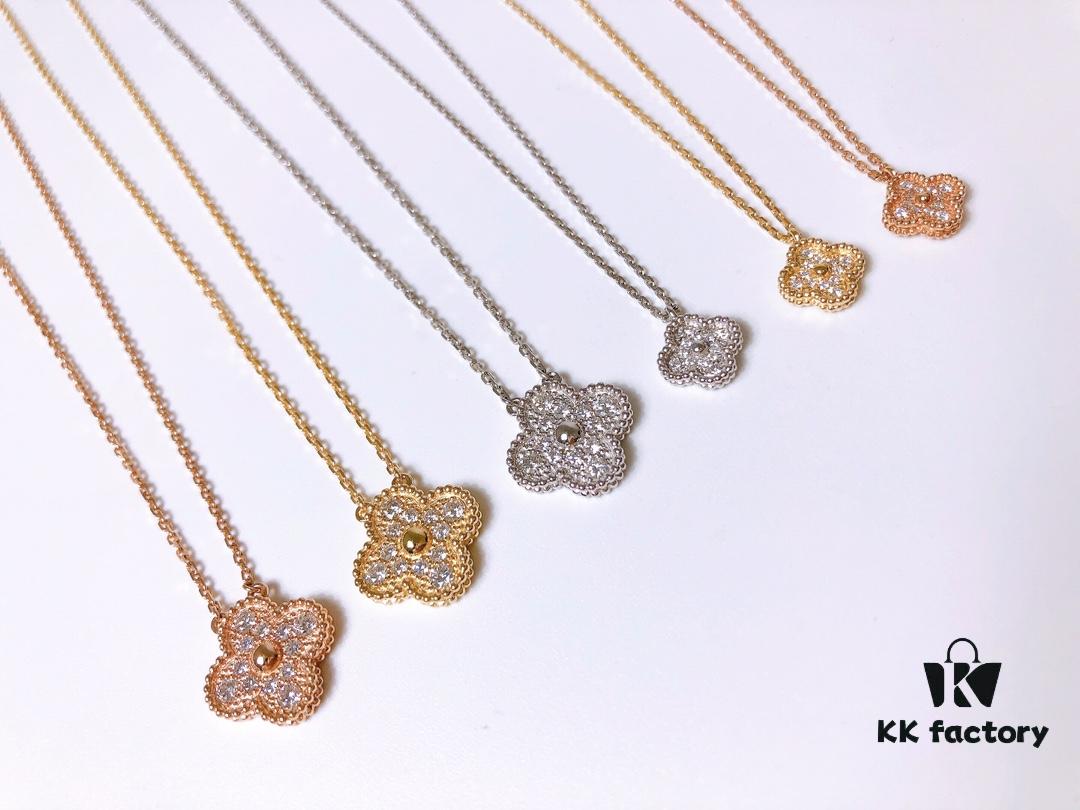 692fc20999f2d84055c88436 VCA Full Diamond Four-Leaf Clover Necklace in Medium vs Small Size 🍀