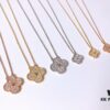 692fc20b99f2d84055c88439 VCA Full Diamond Four-Leaf Clover Necklace in Medium vs Small Size 🍀