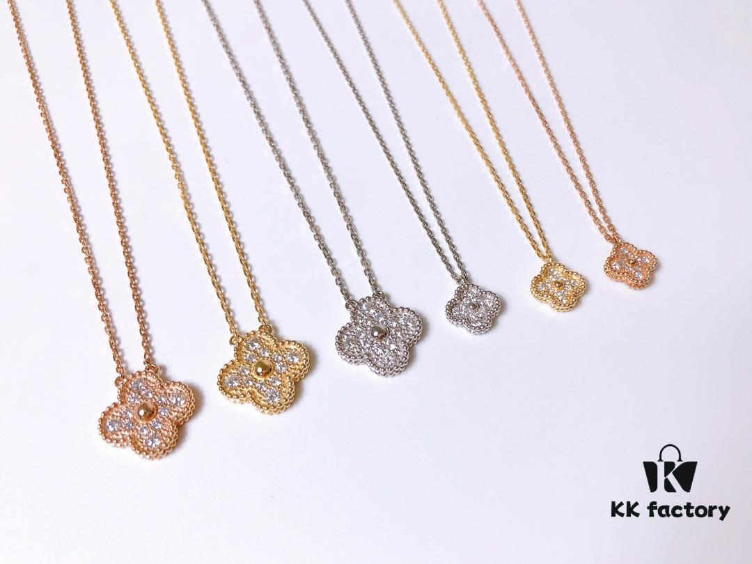 692fc20d99f2d84055c8843c VCA Full Diamond Four-Leaf Clover Necklace in Medium vs Small Size 🍀