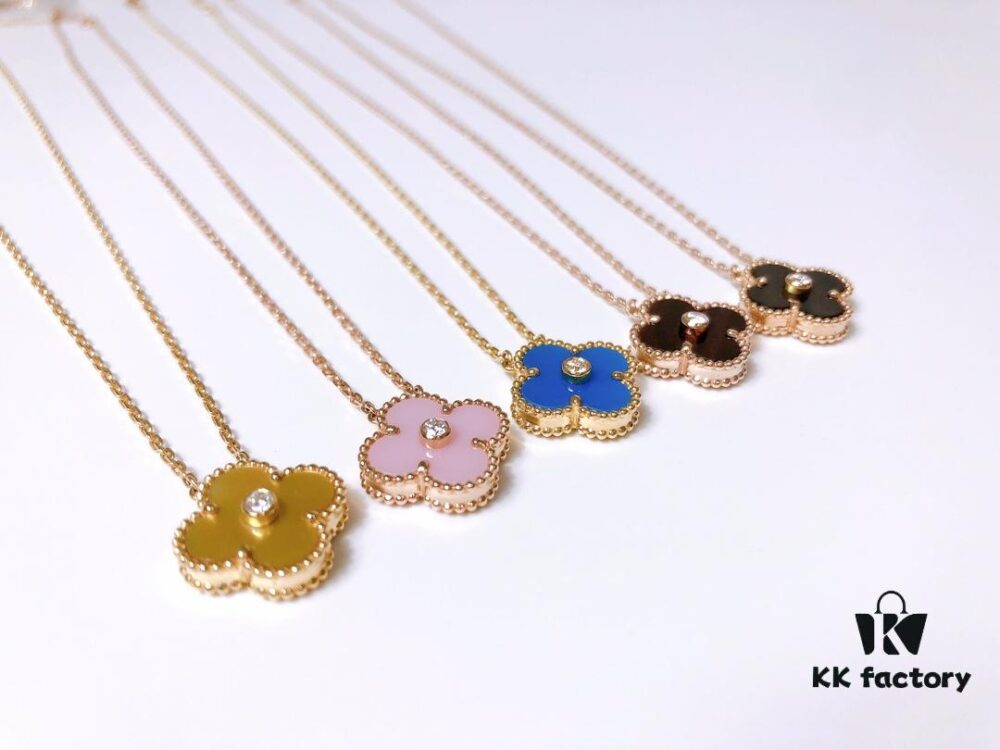 VCA Clover Diamond Necklace ✨✨ Thick Gold Plated Version ✅ Full Color Range Available