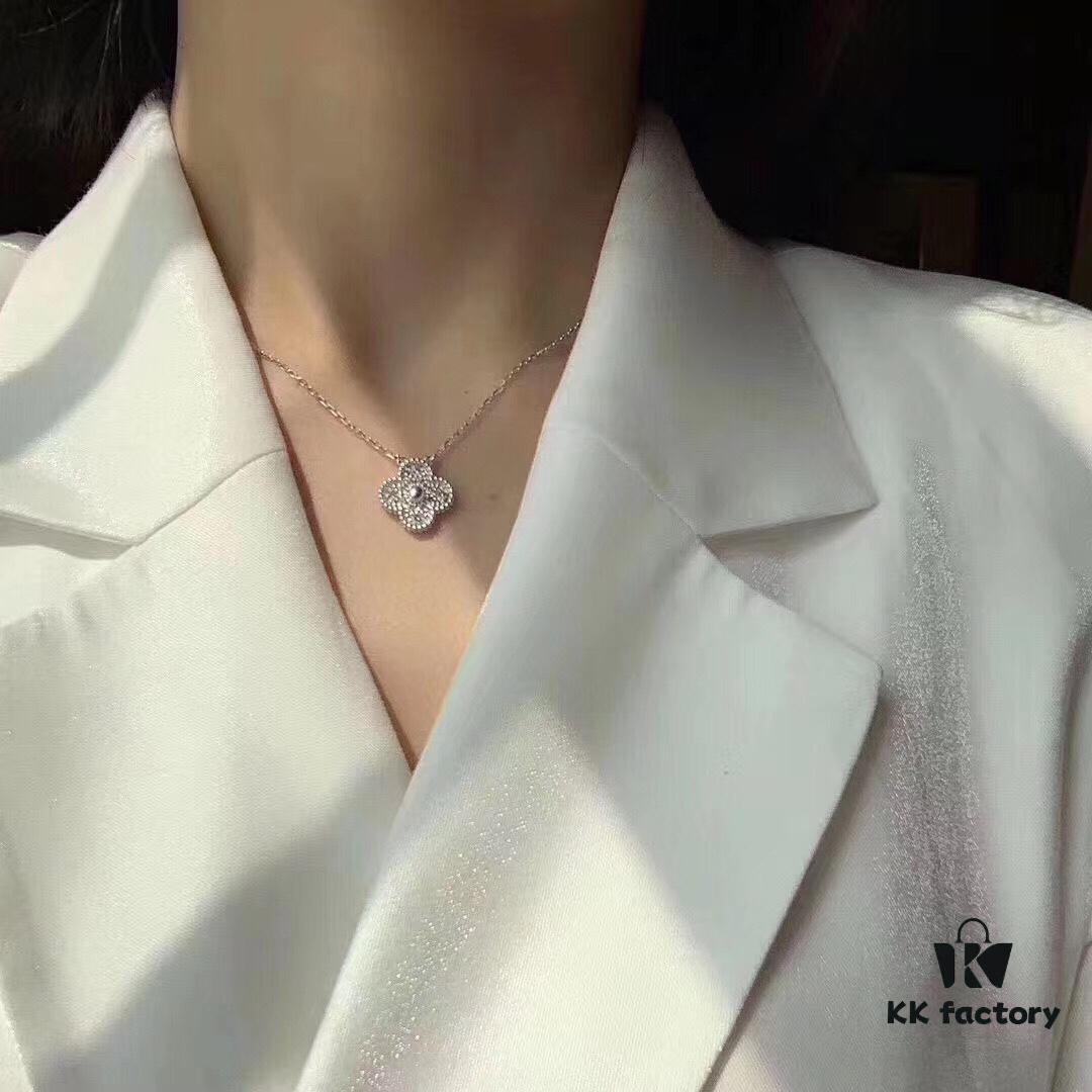 692fc20e99f2d84055c8843e VCA Full Diamond Four-Leaf Clover Necklace in Medium vs Small Size 🍀