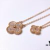 692fc20f99f2d84055c88441 VCA Full Diamond Four-Leaf Clover Necklace in Medium vs Small Size 🍀
