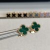 692fc21199f2d84055c88446 Mini Four-Leaf Clover Earrings, Gold-Tone with Natural Malachite