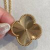 692fc21699f2d84055c8844e VCA New Double-Sided Guilloche Engraved Clover Long Necklace in Gold
