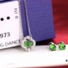 692fc21b99f2d84055c88457 Swarovski Green Beating Heart Four-Leaf Clover Single Diamond Set