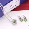 692fc21d99f2d84055c88458 Swarovski Green Beating Heart Four-Leaf Clover Single Diamond Set