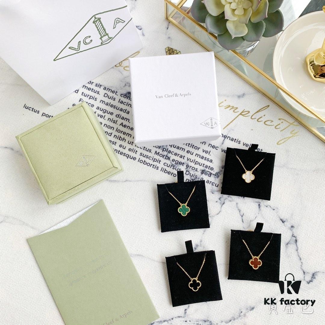 692fc22099f2d84055c8845d Christmas Gift 🎁 Van Cleef & Arpels Alhambra Clover Necklace with Natural Black Onyx, Red Jasper, White Mother-of-Pearl, and Malachite in Rose Gold, Yellow Gold, and White Gold Plated 925 Sterling Silver from Germany