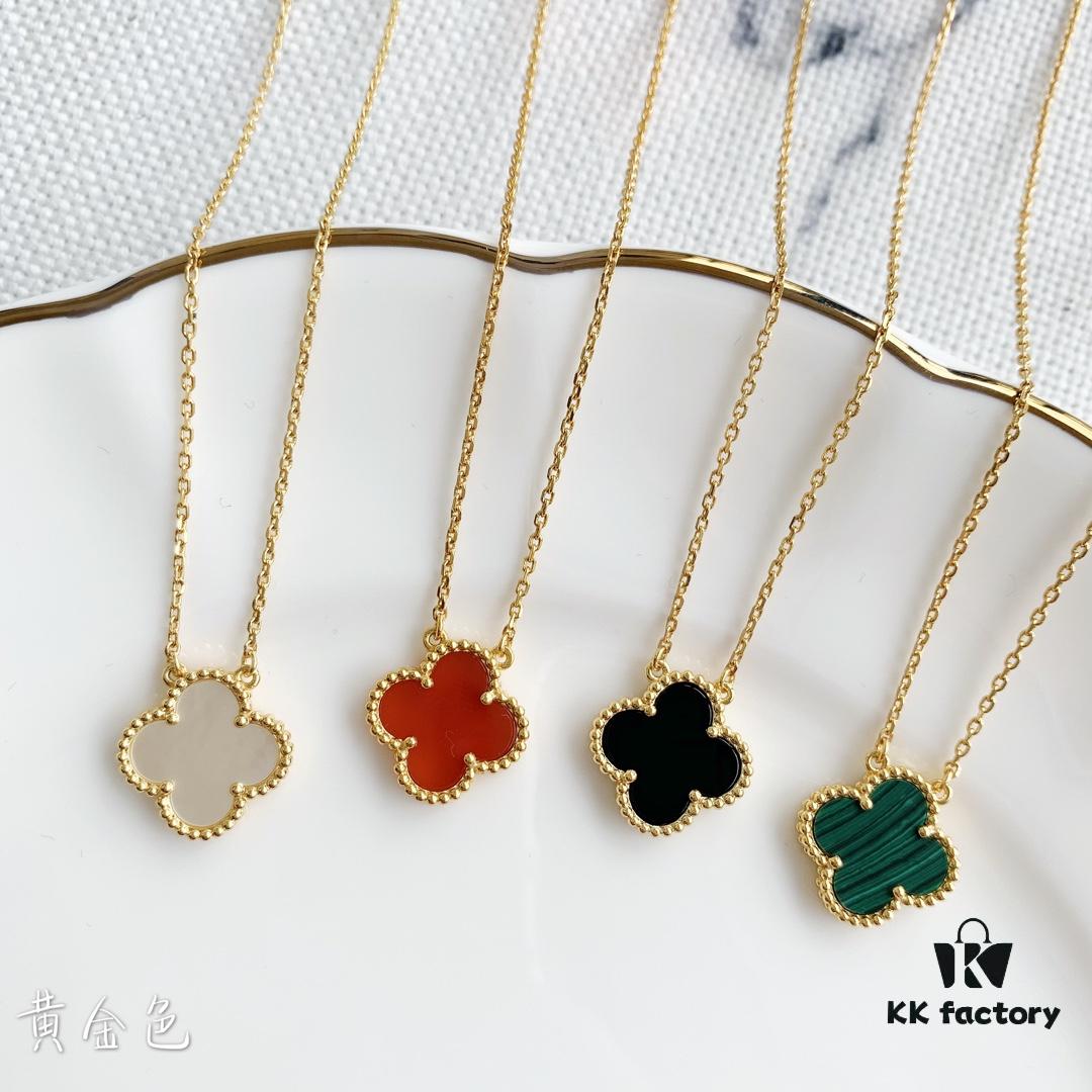 692fc22299f2d84055c8845f Christmas Gift 🎁 Van Cleef & Arpels Alhambra Clover Necklace with Natural Black Onyx, Red Jasper, White Mother-of-Pearl, and Malachite in Rose Gold, Yellow Gold, and White Gold Plated 925 Sterling Silver from Germany