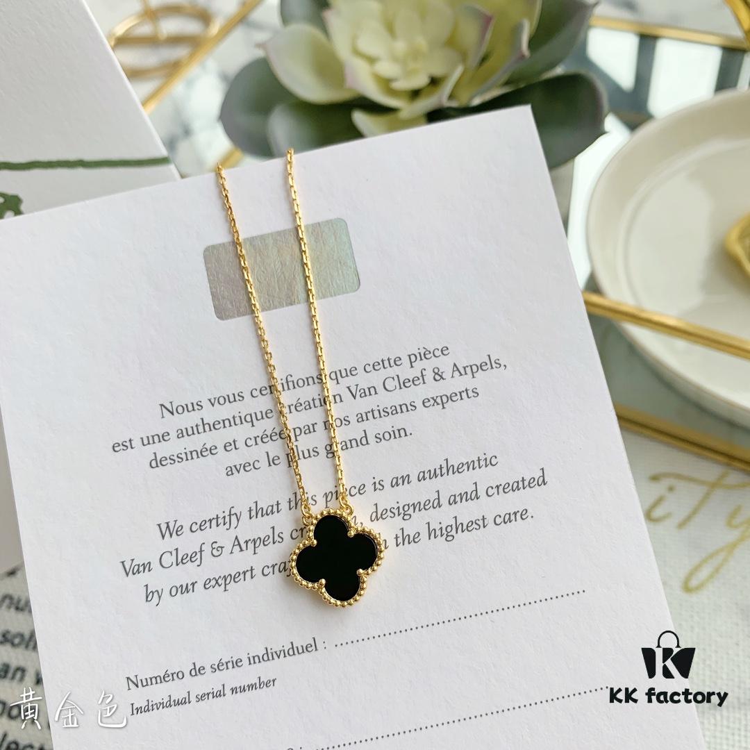 692fc22299f2d84055c88460 Christmas Gift 🎁 Van Cleef & Arpels Alhambra Clover Necklace with Natural Black Onyx, Red Jasper, White Mother-of-Pearl, and Malachite in Rose Gold, Yellow Gold, and White Gold Plated 925 Sterling Silver from Germany