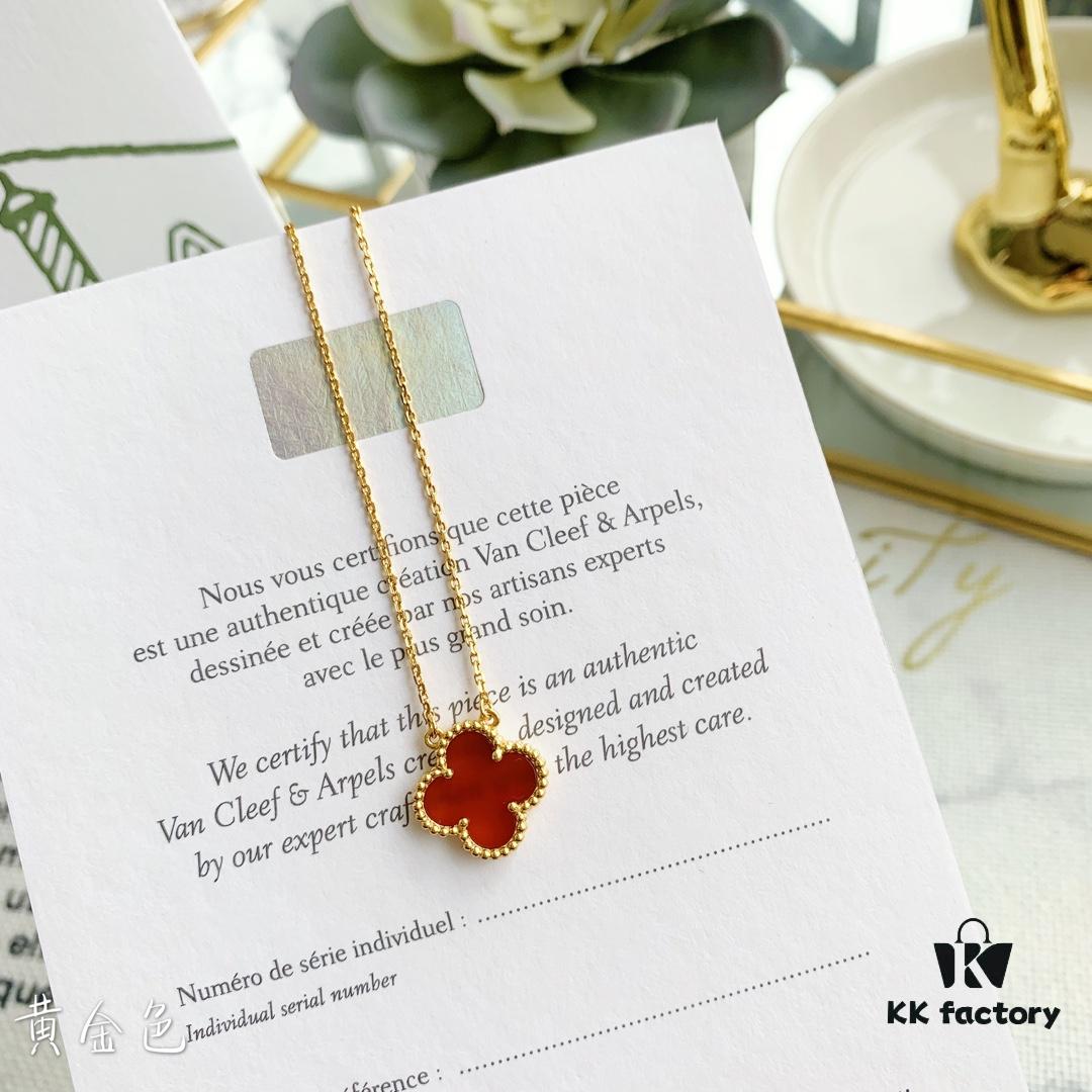 692fc22299f2d84055c88461 Christmas Gift 🎁 Van Cleef & Arpels Alhambra Clover Necklace with Natural Black Onyx, Red Jasper, White Mother-of-Pearl, and Malachite in Rose Gold, Yellow Gold, and White Gold Plated 925 Sterling Silver from Germany