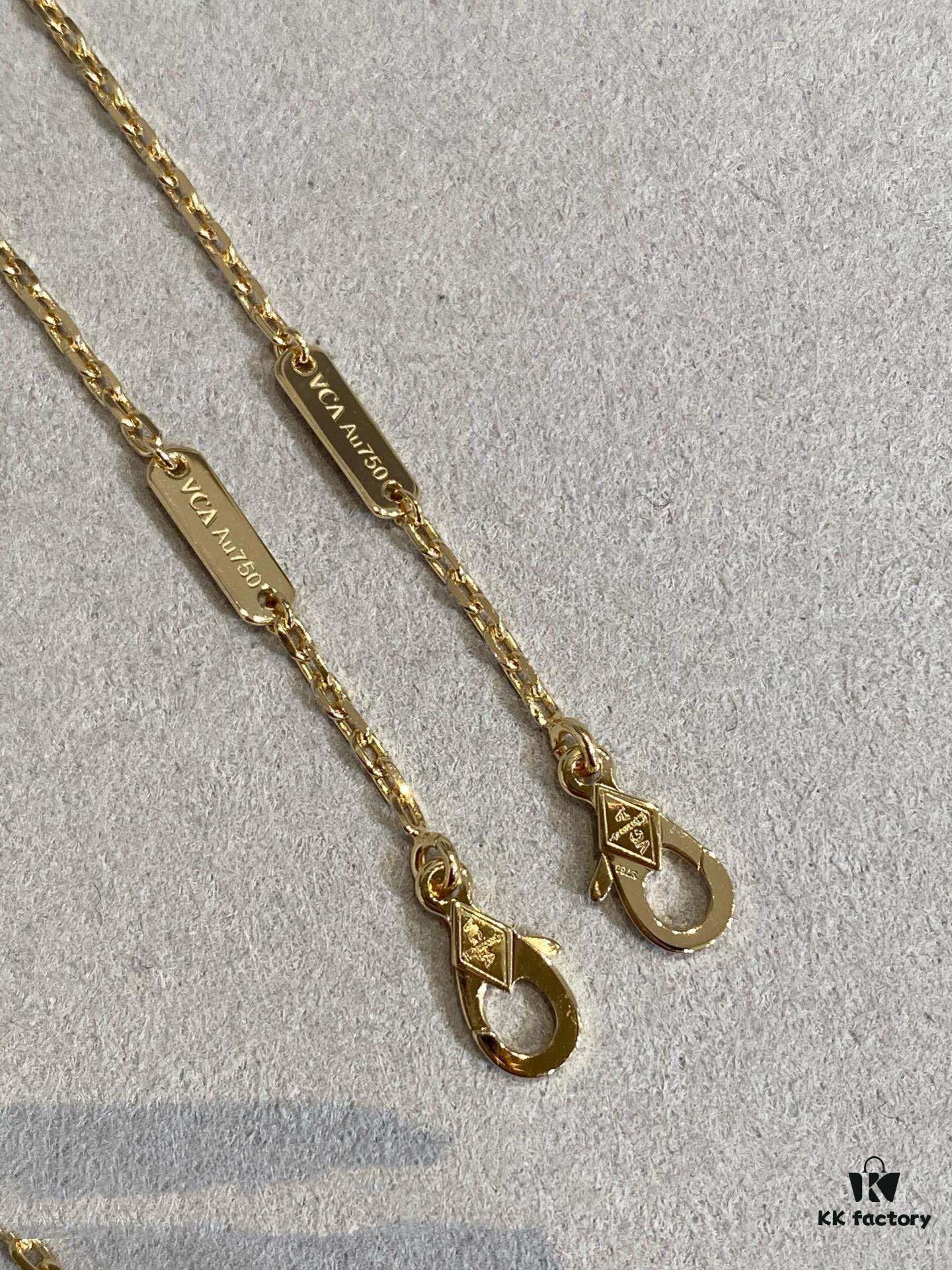 692fc22499f2d84055c88462 VCA New Double-Sided Guilloche Engraved Clover Long Necklace in Gold