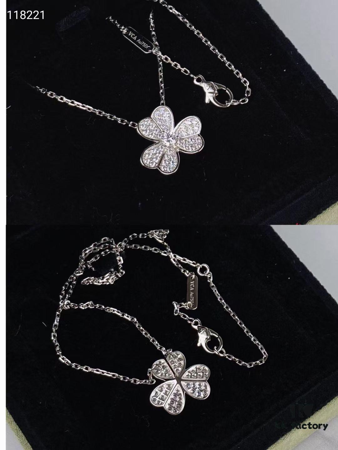 692fc23a99f2d84055c88487 925 VCA Clove Necklace, Breaking the Classic VCA Four-Leaf Clover Design, Full Diamond Style Particularly Flattering and Versatile