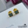 692fc23b99f2d84055c8848b Upgraded Version ZP Open V Gold Plated with Mimi Gold, Long-Lasting Color Retention - VCA Van Cleef & Arpels Mini Natural Malachite Four-Leaf Clover Stud Earrings with Original Saucer Backs