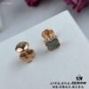 692fc23e99f2d84055c88490 ZP Updated Version V Gold Plated with Mimi Gold, Long-Lasting Color - VCA Clovers & Arpels Mini Natural Gray Shell Four-Leaf Clover Stud Earrings with Original Saucer Backs