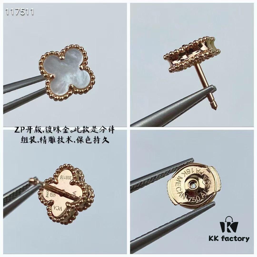 692fc24399f2d84055c88498 Newly Upgraded Version ZP Open Edition V Gold Plated with Mi Gold, Long-Lasting Color Retention ❤ This Piece Features Separate Components Assembly and Precision Carving Technology. 😊😊 VCA Clovis & Arpels Miniature Luxury White Mother-of-Pearl Four-Leaf Clover Stud Earrings Paired with Original-Style Saucer Backs 🍀 Exceptionally Charming, Enhances Fair Skin Tone, Highly Versatile for Any Occasion, Perfect for Sisters' Gatherings, Adds Extra Prestige