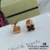 692fc24b99f2d84055c8849f VCA Clovers Mini Black Onyx Earrings with Flying Saucer Backs, ZP Gold Plated V Gold Upgrade Version