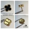 692fc24b99f2d84055c884a0 VCA Clovers Mini Black Onyx Earrings with Flying Saucer Backs, ZP Gold Plated V Gold Upgrade Version