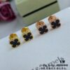 692fc24b99f2d84055c884a1 VCA Clovers Mini Black Onyx Earrings with Flying Saucer Backs, ZP Gold Plated V Gold Upgrade Version