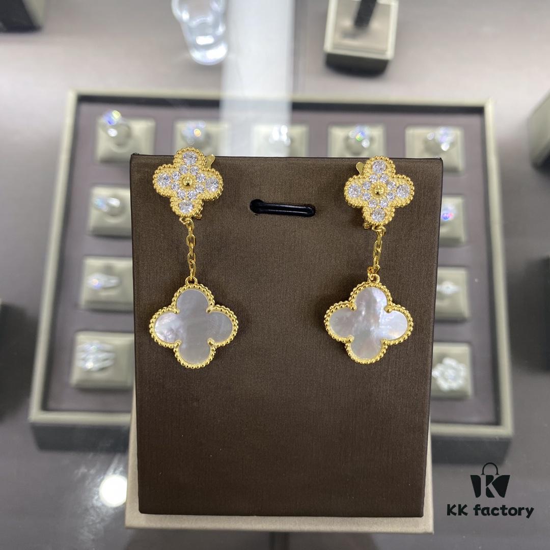 VCA Four-Leaf Clover Floral Diamond Earrings