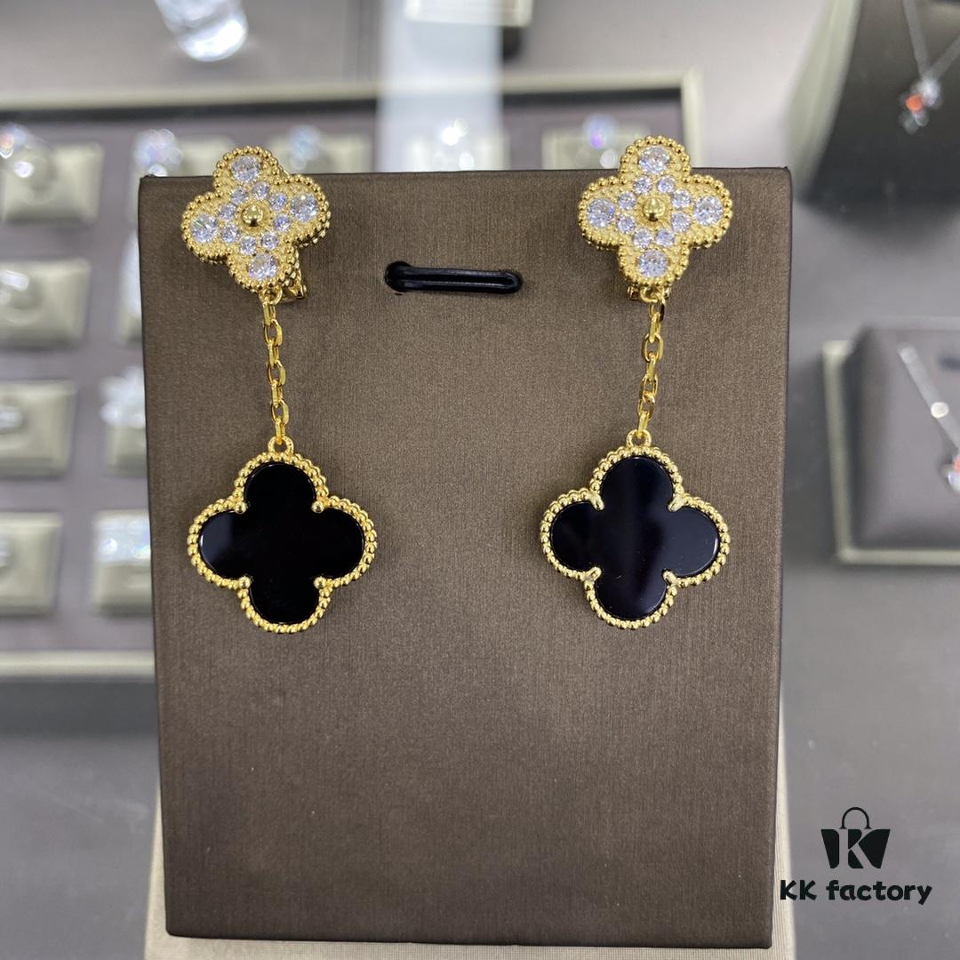 VCA Four-Leaf Clover Floral Diamond Earrings