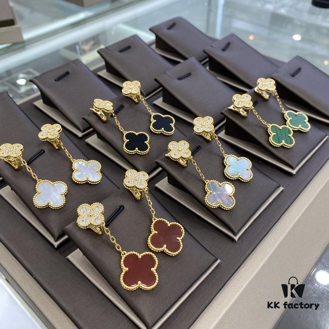 VCA Four-Leaf Clover Floral Diamond Earrings