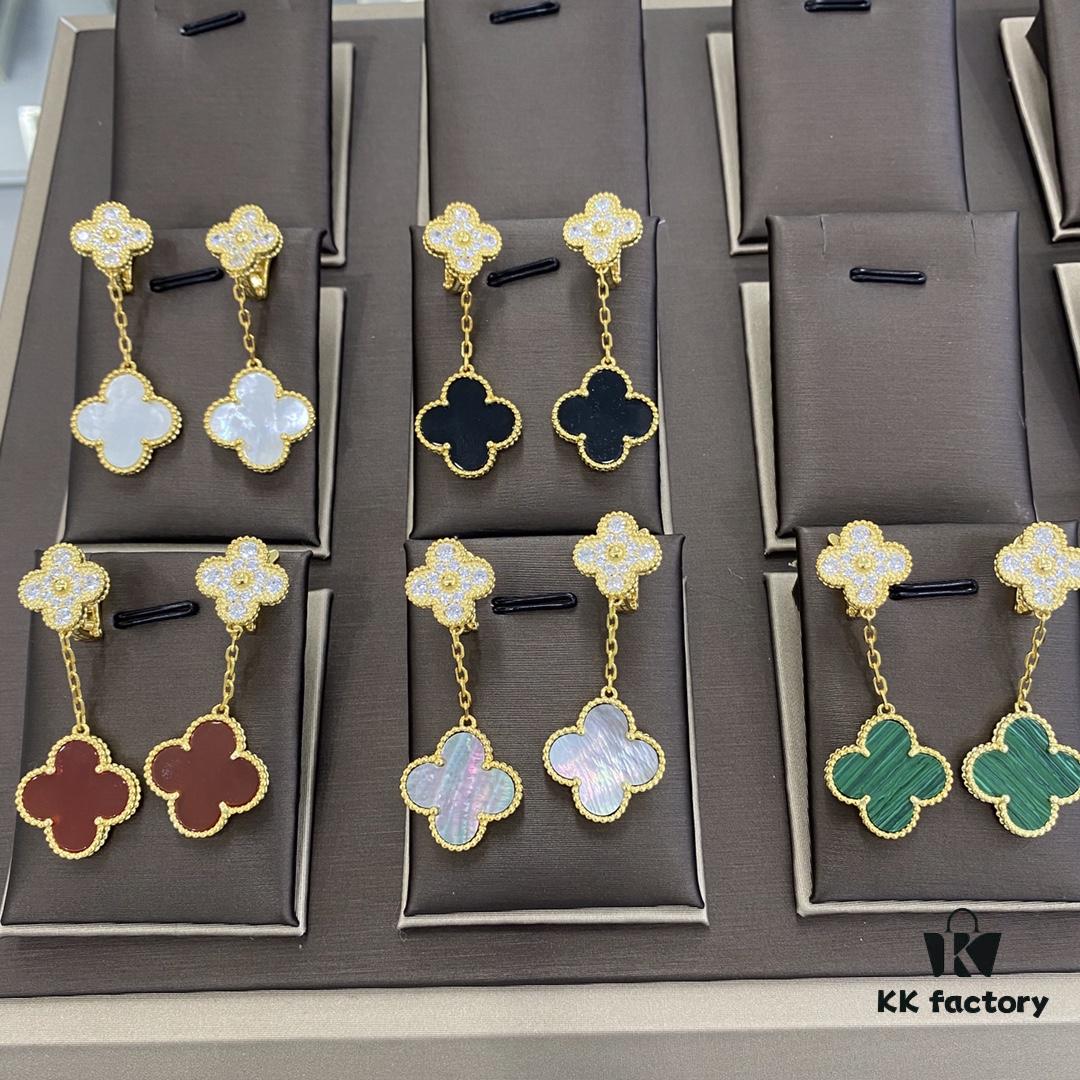 VCA Four-Leaf Clover Floral Diamond Earrings