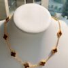 692fc26599f2d84055c884cf VCA Alhumbra Vintage Ten-Flower Yellow Gold Tiger's Eye Necklace