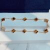 692fc26599f2d84055c884d1 VCA Alhumbra Vintage Ten-Flower Yellow Gold Tiger's Eye Necklace