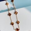 692fc26799f2d84055c884d2 VCA Alhumbra Vintage Ten-Flower Yellow Gold Tiger's Eye Necklace
