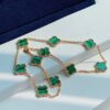 692fc26799f2d84055c884d3 VCA Alhumbra Vintage Ten-Flower Yellow Gold Malachite Necklace