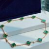 692fc26899f2d84055c884d7 VCA Alhumbra Vintage Ten-Flower Yellow Gold Malachite Necklace