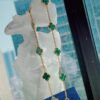 692fc26a99f2d84055c884d8 VCA Alhumbra Vintage Ten-Flower Yellow Gold Malachite Necklace
