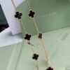 692fc26e99f2d84055c884e0 VCA Alhumbert Vintage Ten-Flower Yellow Gold Black Onyx Necklace