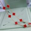 692fc27299f2d84055c884e7 VCA Alhumbra Vintage Ten-Flower Yellow Gold Carnelian Necklace