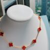 692fc27999f2d84055c884f0 VCA Alhumbra Vintage Ten-Flower Yellow Gold Carnelian Necklace