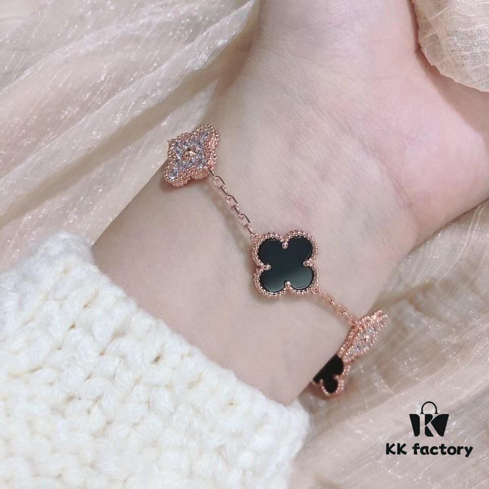 VCA Wearing Image, Classic Alhambra Five-Petal Bracelet