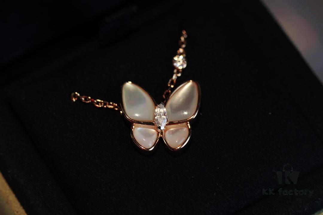 FanJia Two Butterfly Series Collar Necklace ZP, Luxury V-Gold Plated Jewelry with Imported Swarovski Stones