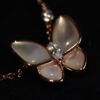 FanJia Two Butterfly Series Collar Necklace ZP, Luxury V-Gold Plated Jewelry with Imported Swarovski Stones